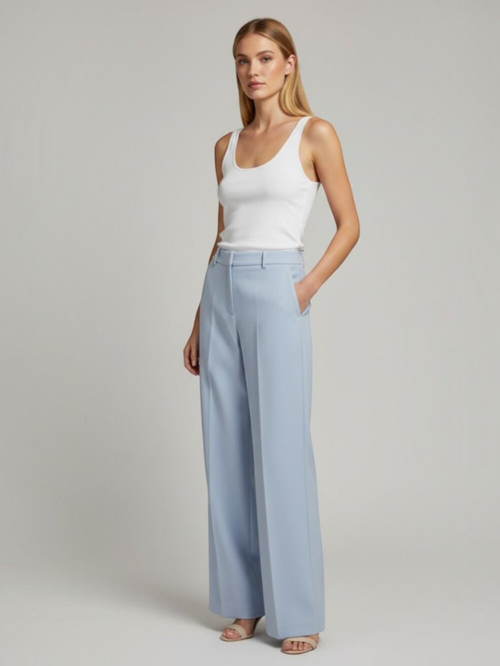 Ann Taylor Wide-Leg Dress Pants in Petite Size 6 - Cashmere Blue -NWOT
